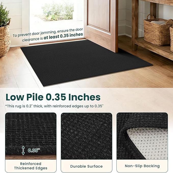 KOZYFLY Indoor Door Mat 2x3 ft Small Area Rugs Washable Front Door Mat Non Slip - Image 4