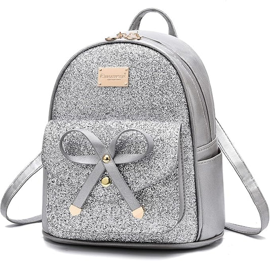 I IHAYNER Girls Bowknot Cute Leather Backpack Mini Backpack Purse for Women