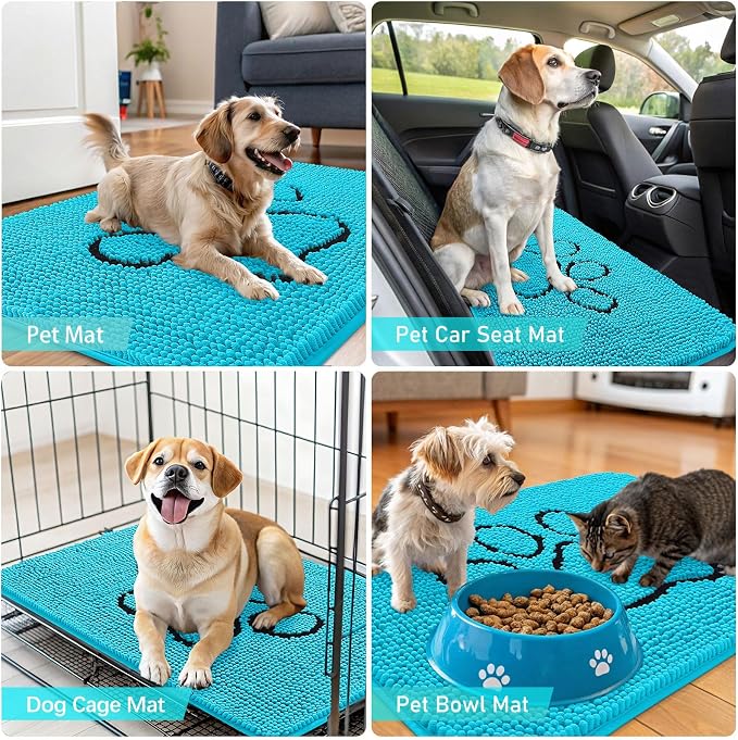 OLANLY Dog Door Mat for Muddy Paws 48x30, Paw Print Design, Absorbs Moisture - Image 7