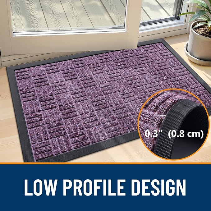 OLANLY Front Door Mat Outside Entrance 33x21, Heavy Duty Sturdy Natural Rubber - Image 4