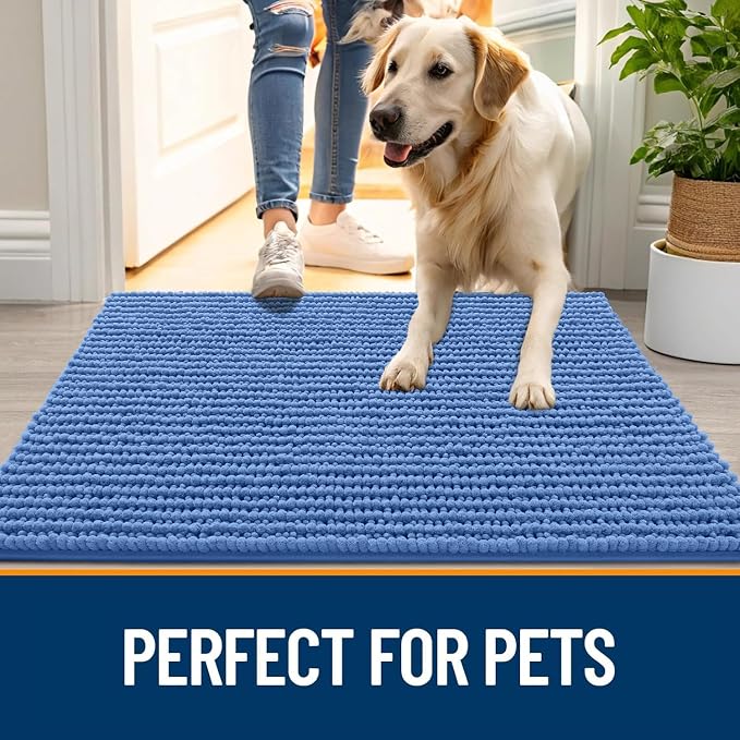 OLANLY Dog Door Mat for Muddy Paws 70x24, Ultra Absorbent Chenille Mud Doormat - Image 6