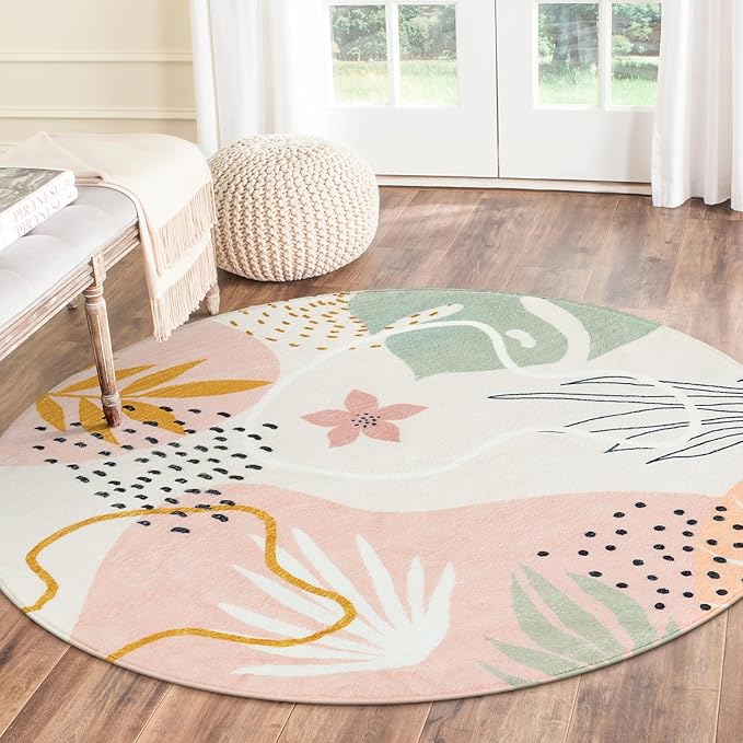 Lahome Pink Round Rugs 5Ft - Image 6