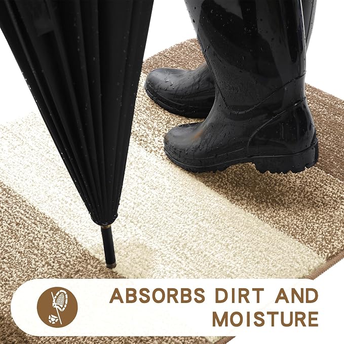 Kitinjoy Indoor Outdoor Door Mat, 32x20 Non-Slip Absorbent Dirt Trapper - Image 2