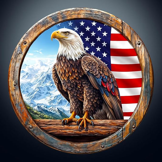 KAAYEE Wooden Puzzles for Adults, 3D Vision Effect Bald Eagle Wooden Jigsaw Puzzle Unique Shape Wood Puzzle Adult, Flat Puzzle Birthday Fathers Family Game (M-11.4 * 11.4in-200pcs)