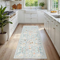 Runner Rug Washable Runners Kitchen Rugs Non Slip Neutral Floral Carpet Low Pile by Yidanamy