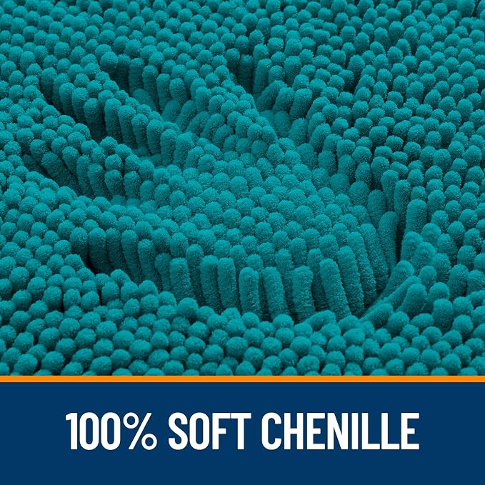 OLANLY Toilet Rugs U-Shaped 24x24, Extra Soft Absorbent Chenille Contour - Image 3