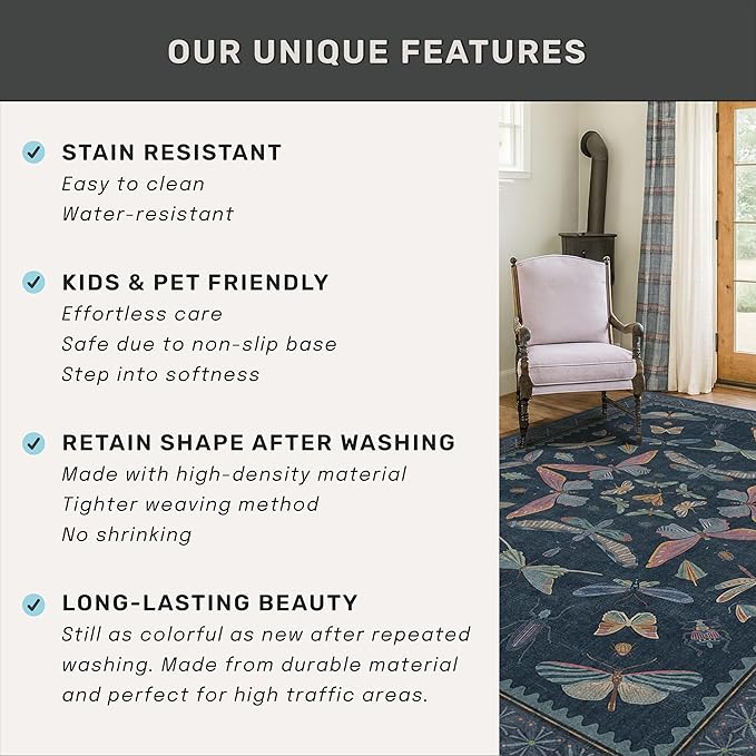 Vintage 2x10 Washable Entryway Indoor Runner Rug, Non Slip Carpet - Image 7