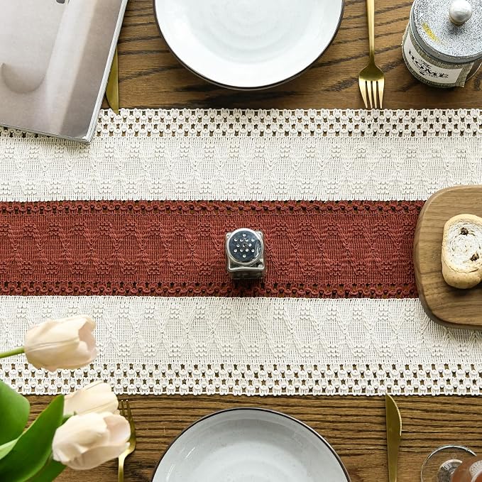 Artoid Mode Caramel Farmhouse Rustic Table Runner 12x60 Inch | Seasonal Holiday - Image 3