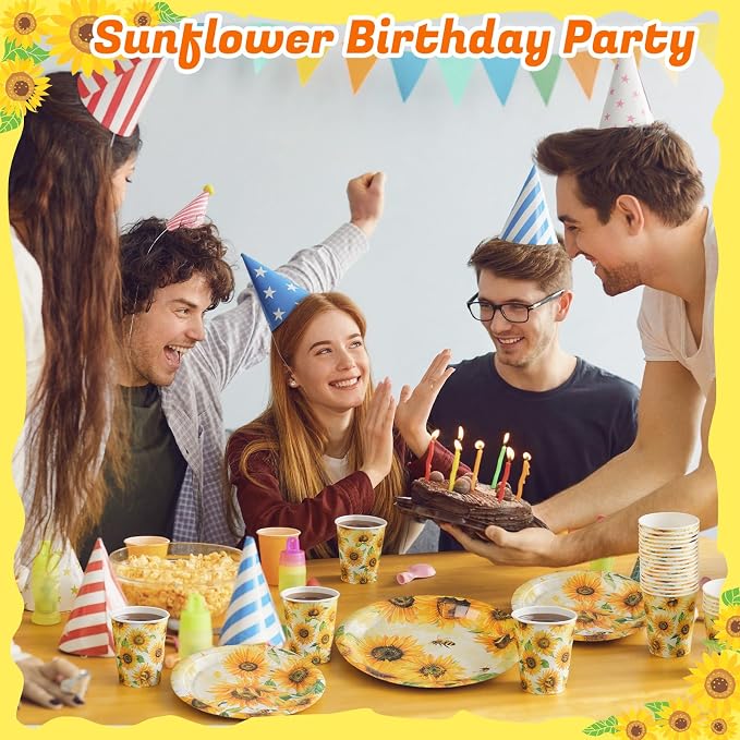 Pickmesh 250 Pcs Sunflower Party Supplies Decorations Serve 50 Sunflower - Image 4