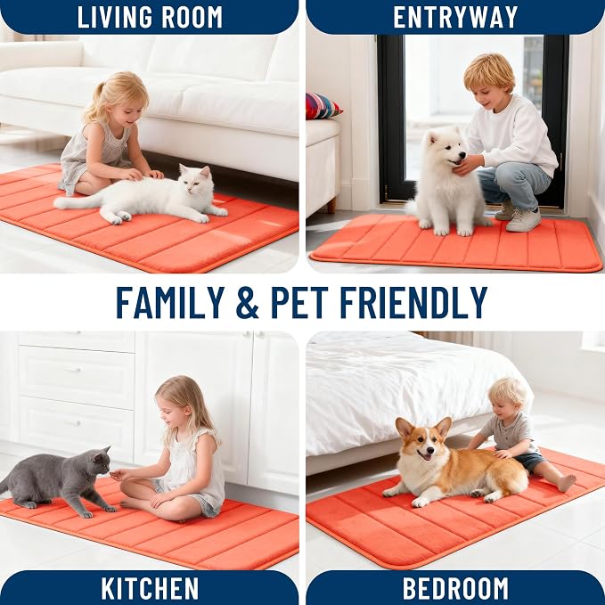OLANLY Memory Foam Bath Mat 59x35, Super Soft Absorbent Bathroom Rugs, Quick Dry - Image 9