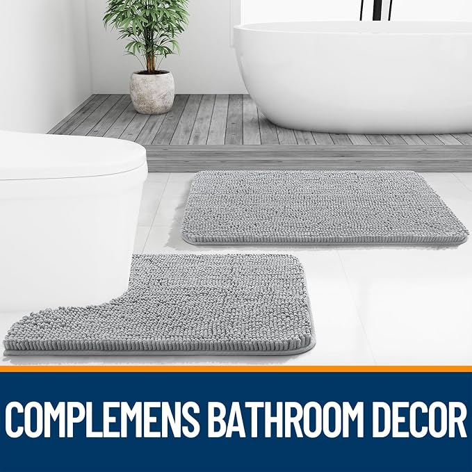 OLANLY Large Bathroom Rugs 47x32, Extra Soft Absorbent Chenille Bath Rugs - Image 7