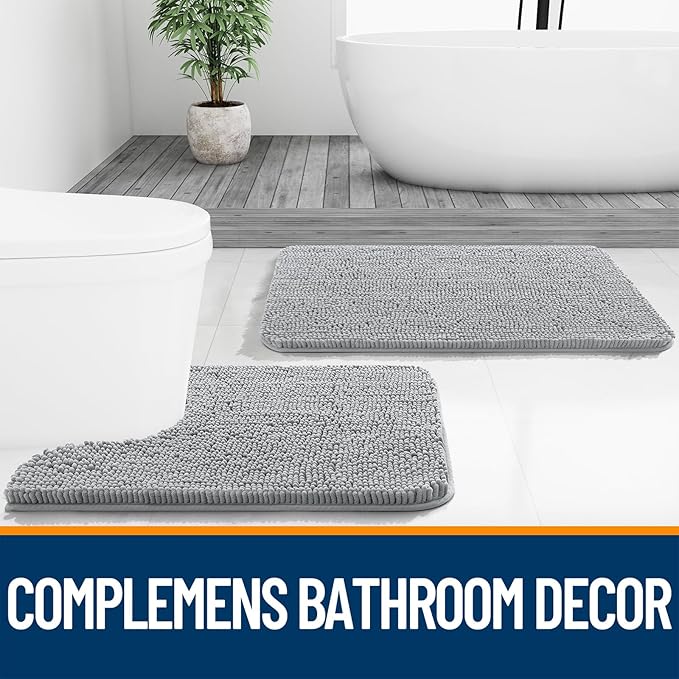 OLANLY Bathroom Runner Rugs 70x24, Soft Absorbent Chenille Bath Rugs, Rubber - Image 7