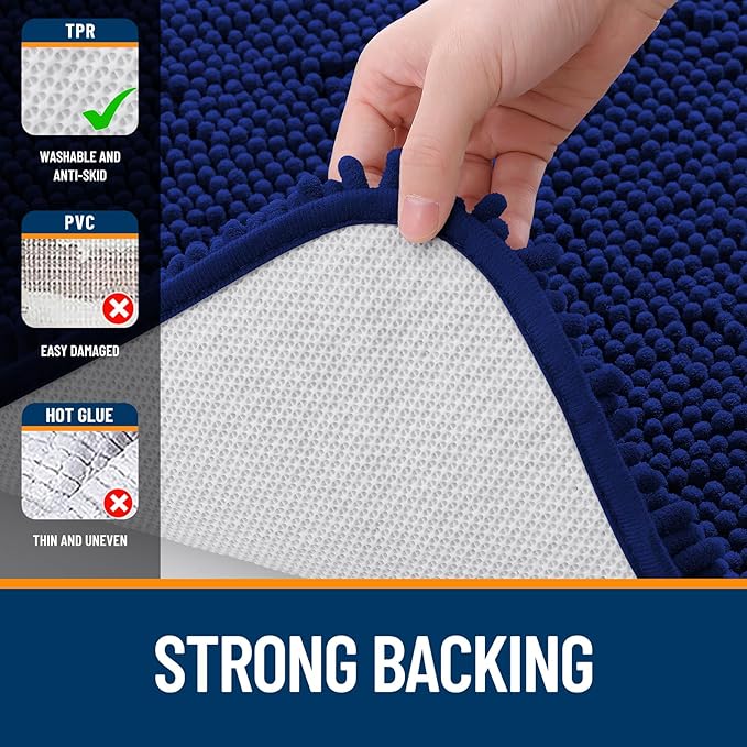 OLANLY Bathroom Runner Rugs 47x24, Extra Soft Absorbent Chenille Bath Rugs - Image 6