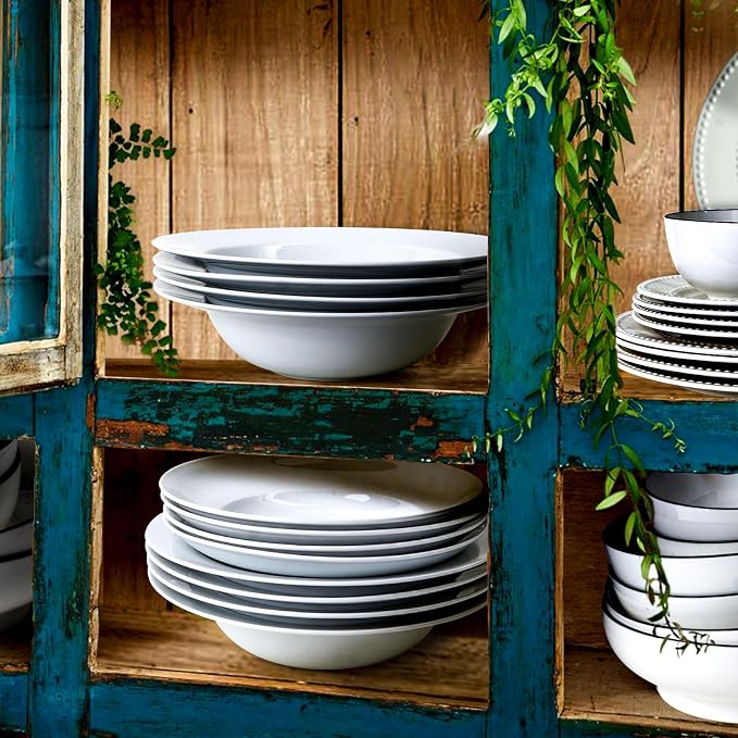 Large Pasta Bowls, 50 Ounces Big Salad Bowls, 10.7 inch White Soup Bowls - Image 7