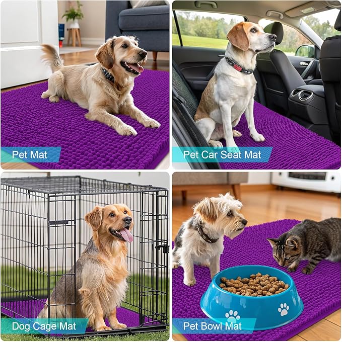 OLANLY Dog Door Mat for Muddy Paws 34x21, Absorbs Moisture and Dirt, Absorbent - Image 7
