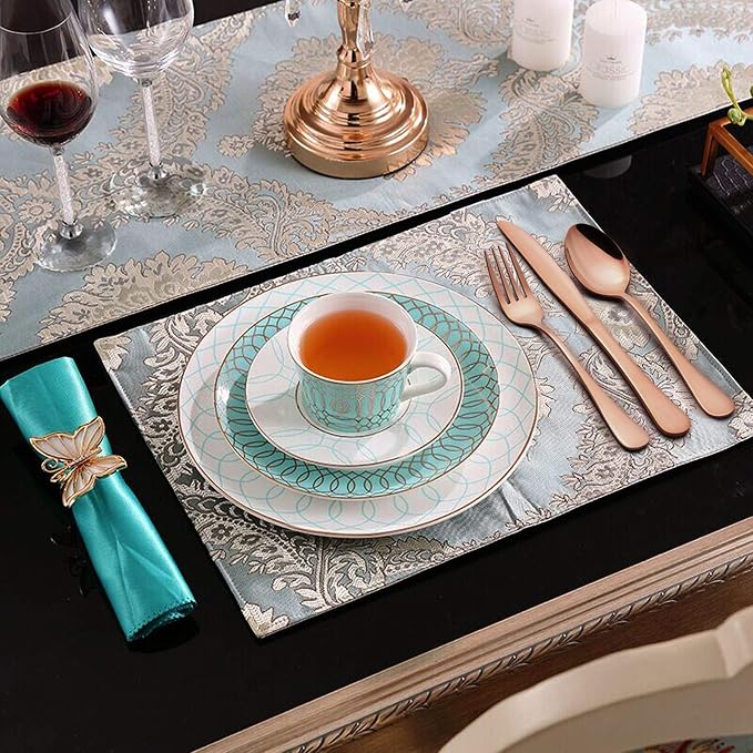LIANYU Copper Silverware Flatware Set, 60 Piece Cutlery Set - Image 6