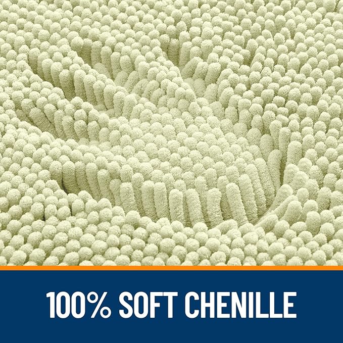 OLANLY Bathroom Rugs 35x24, Extra Soft Absorbent Chenille Bath Rugs, Rubber - Image 3