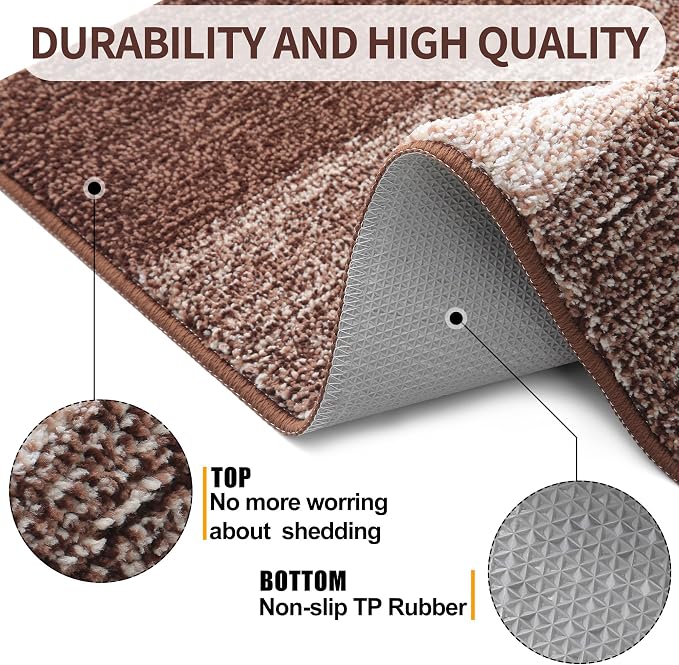 Kitinjoy Indoor Outdoor Door Mat, 34x21 Non-Slip Absorbent Dirt Trapper - Image 3