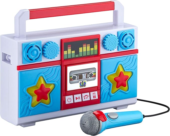 eKids Sing Along Boom Box Speaker with Microphone, Kids Karaoke Machine with Built in Music (Mother Goose)