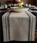 Solino Home 100% Pure Linen Table Runner, 14 x 72 in, French Stripe | Table by SolinoHome