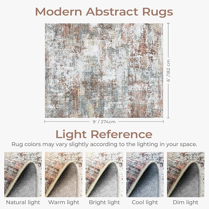 6x9 Area Rugs for Living Room, Abstract Rug - Image 2