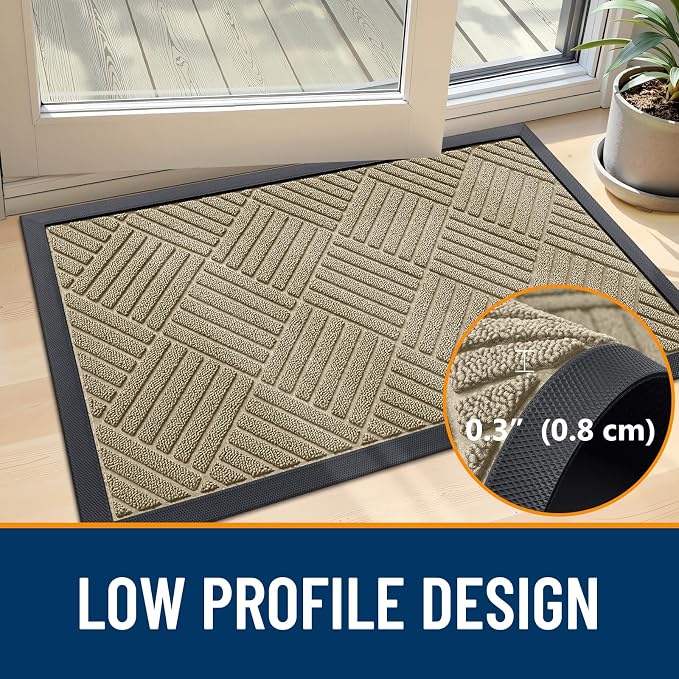 OLANLY Front Door Mat Outside Entrance 71x23, Heavy Duty Sturdy Natural Rubber - Image 4