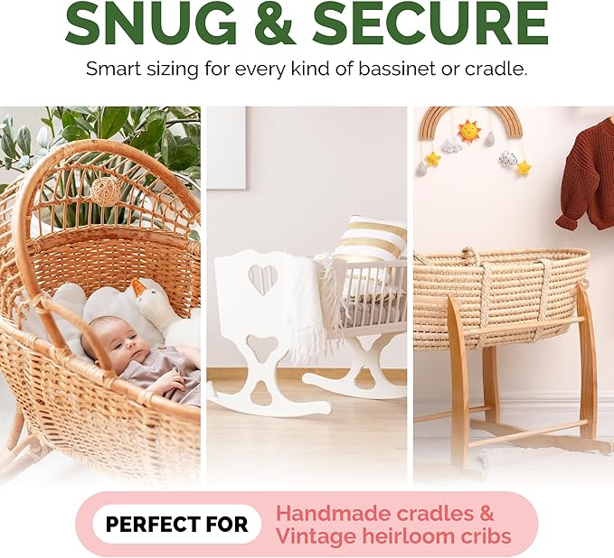 Cradle Baby Mattress and Bassinet Mattress 15x33 – 2-Inch Firm Foam Baby Bed with Waterproof Vinyl Cover – Non-Toxic Hypoallergenic Cushion Pad Replacement for Infant Bed (Multiple Standard Sizes)