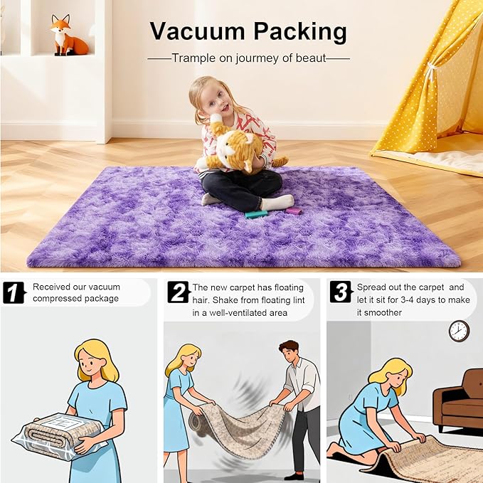 5x7 Area Rugs for Living Room, Large Fluffy Rugs for Bedroom, Fuzzy Shag Soft - Image 5
