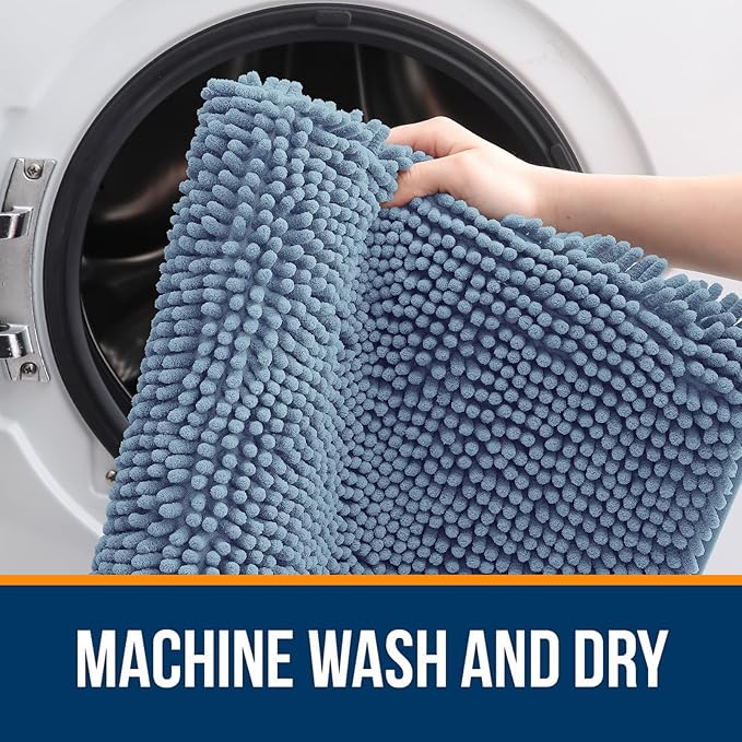 OLANLY Large Bathroom Rugs 45x27, Extra Soft Absorbent Chenille Bath Rugs - Image 5