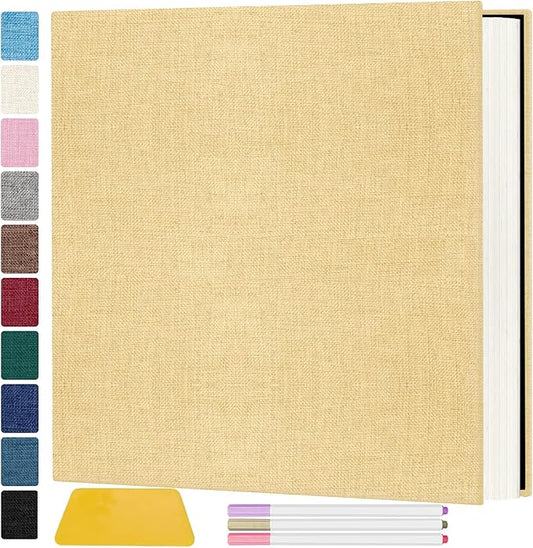 Zesthouse Photo Album Self Adhesive Pages, 60 Pages Magnetic Scrapbook Albums with Sticky Page,Photos Album Holds 8x10 & 5X7 & 4x6 & 6x8 & 3x5, Large Picture Book Ideal for Family,Wedding,Baby