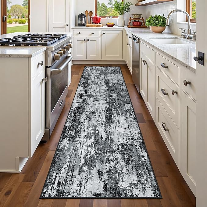 RELEANY Washable Area Rugs 2'x10' Non-Slip Modern Abstract Soft by RELEANY