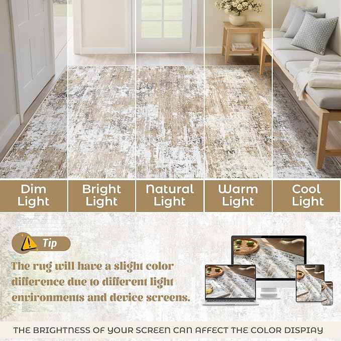 XLUEZ 8x10 Area Rugs for Living Room, Washable Modern Abstract Large Area Rug - Image 8