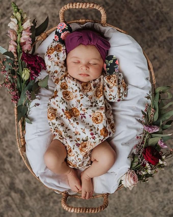 BQUBO Newborn Infant Toddler Mittens No Scratch Cotton Elastic Wrist Gloves Hypoallergenic for 0-6 Months Baby Boys Girls