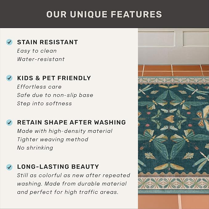 Dark Teal 4x6 Area Rugs for Door Mat Entrance - Image 7