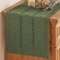Artoid Mode Army Green Woven Farmhouse Hollow Table Runner 12x36 Inch | Holiday by ArtoidMode