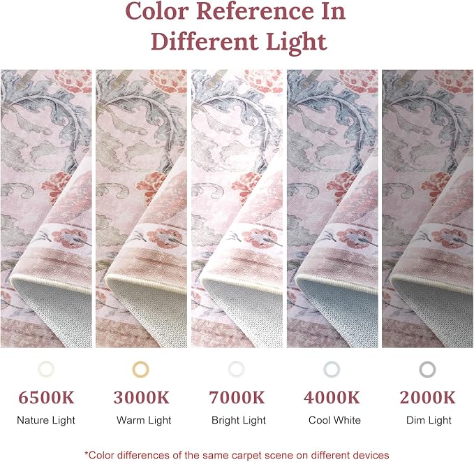AMTOVO 6x9 Washable Area Rugs for Living Room, Non-Slip Colorful Floral rug - Image 9