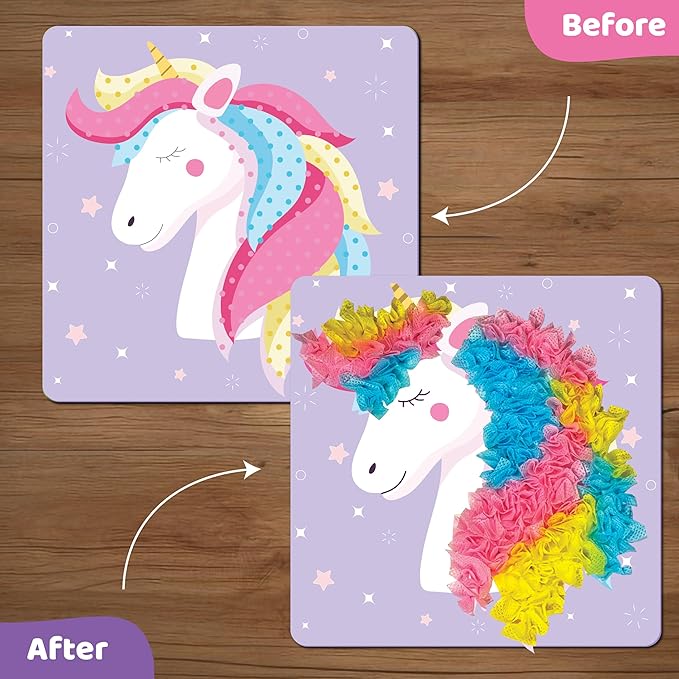 jackinthebox Poke Poke Art – Magical Theme, Mess-Free Fabric Art and Craft, Flower Pressing Kits, Gift for Kids, Girl Gifts, DIY Activity Boy Gift, Toys for Girls and Boys Ages 4 5 6 7 8