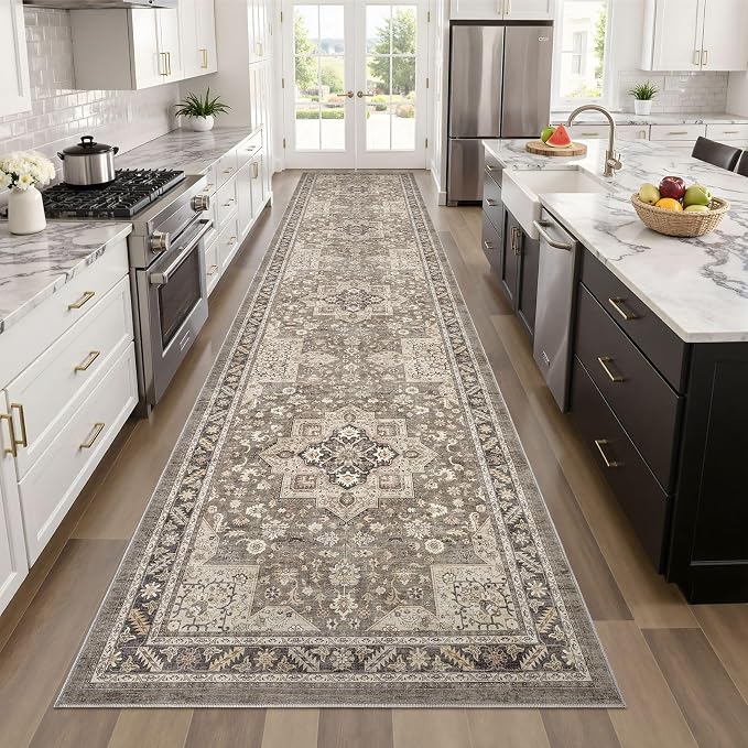 Vintage Hallway Runner Rug 3x10: Large Soft Washable Entryway - Image 8