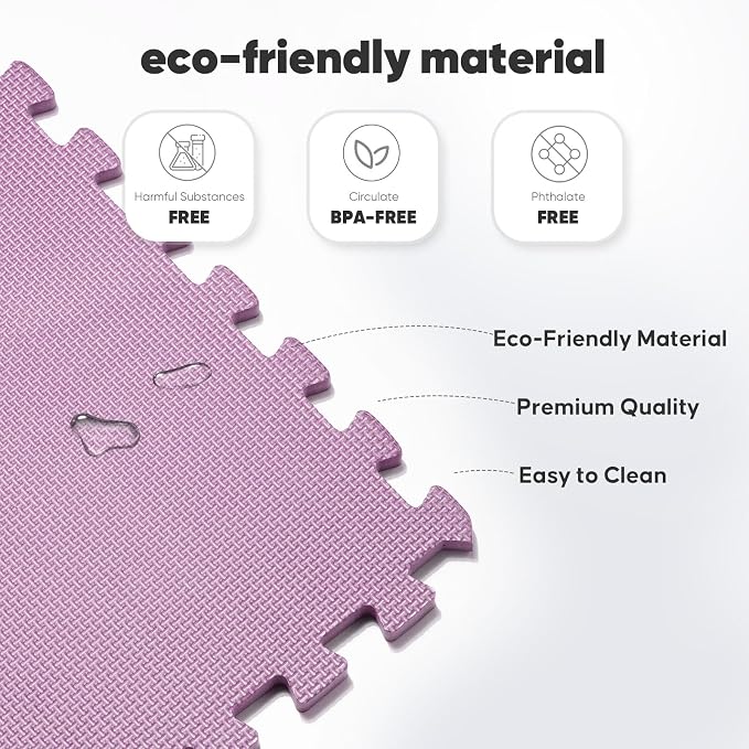 Home Gym Mat, Puzzle Exercise Mat, EVA Interlocking Foam Floor Tiles - Image 4