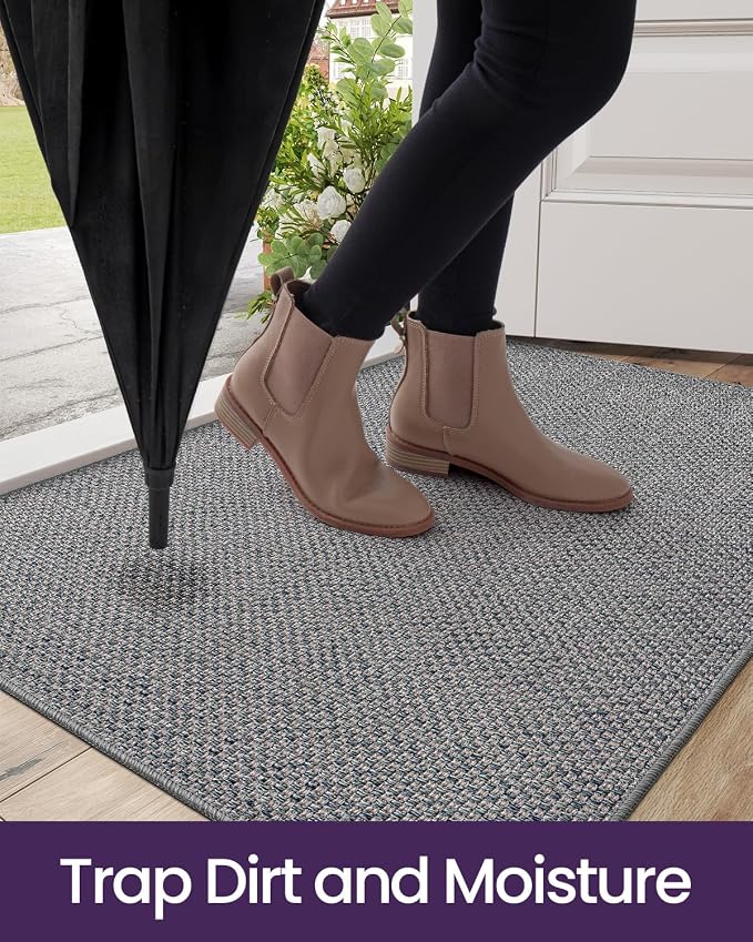 DEXI Ultra Thin Door Mat Indoor Entrance 32x48, Non Slip Rubber Backed Entryway - Image 5