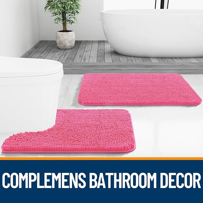 OLANLY Bathroom Runner Rugs 70x24, Soft Absorbent Chenille Bath Rugs, Rubber - Image 7