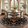 RELEANY Area Rugs Round 7ft Washable Non-Slip, Floral Vintage Distress by RELEANY