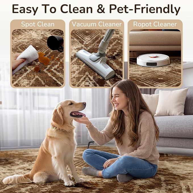 BESTSWEETIE Area Rug 6x9 Rug Machine Washable Non-Slip Low Pile Print Pattern - Image 5