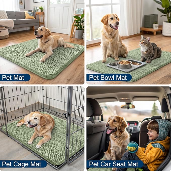 Smiry Dog Door Mat for Muddy Paws 59x24, Absorbent Dirt Trapper, Non-Slip - Image 6