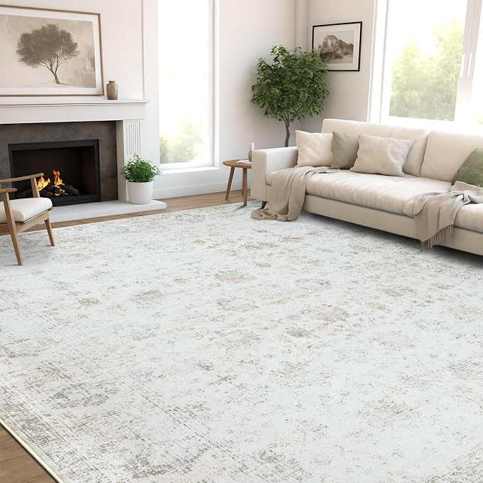 Washable 8×10 Area Rugs for Living Room, Vintage Floral Rug Soft Non Slip Stain - Image 3