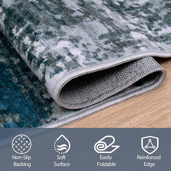 9x12 Area Rugs for Living Room Rug Washable: Abstract Large Rug for Dining Room - Image 4