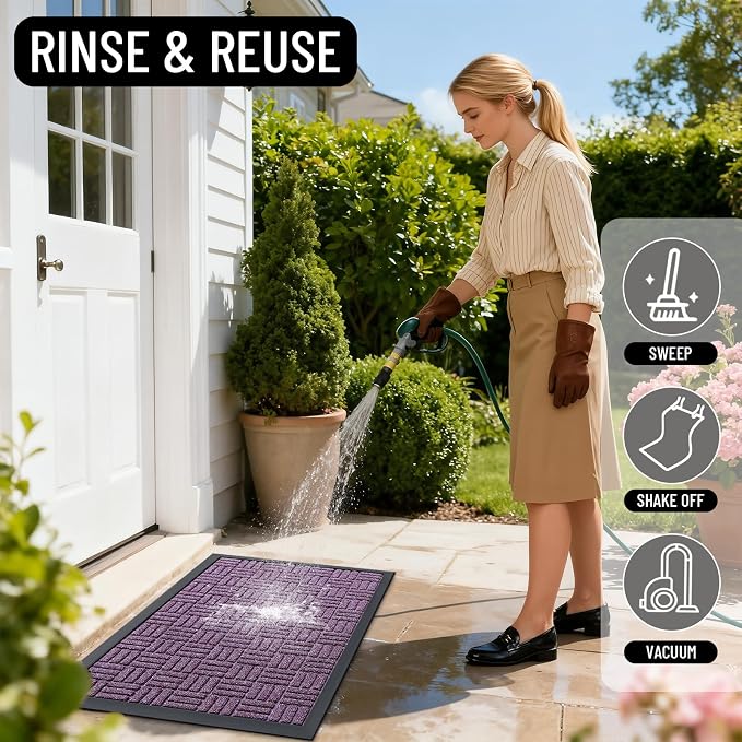 OLANLY Front Door Mat Outside Entrance 59x23, Heavy Duty Sturdy Natural Rubber - Image 7