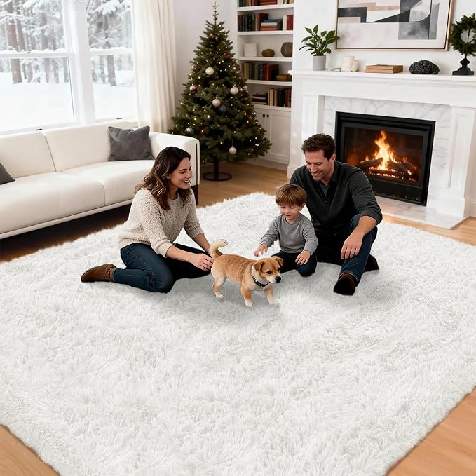5x7 Area Rug for Living Room: Ultra Soft Fluffy Rug Modern Large Thicked Shag - Image 4