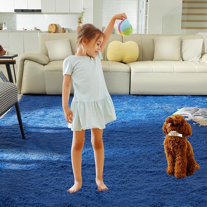 Ultra Soft Rug for Living Room, 5X8 Fluffy Shag Area Rug for Bedroom, Modern - Image 6