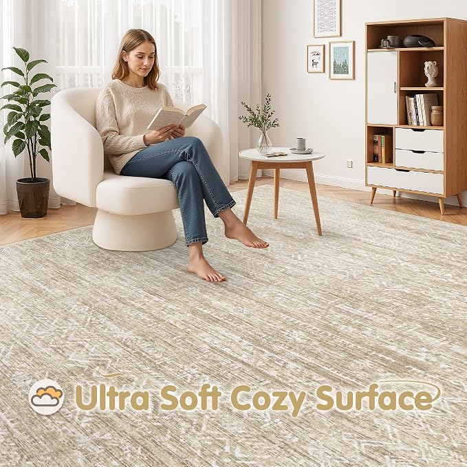 Washable Rug 8x10 Area Rugs: Modern Geometric Rugs - Image 9